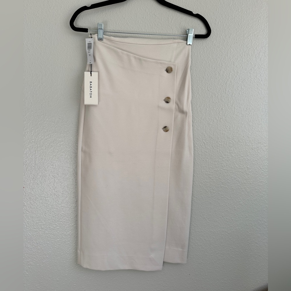 NWT Aritzia Babaton pencil midi skirt bone ivory size 2